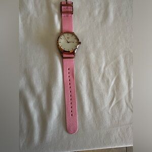 ELEVEN THE WATCH THAT BUYS TIME WOMANS PINK  NYLON BAND